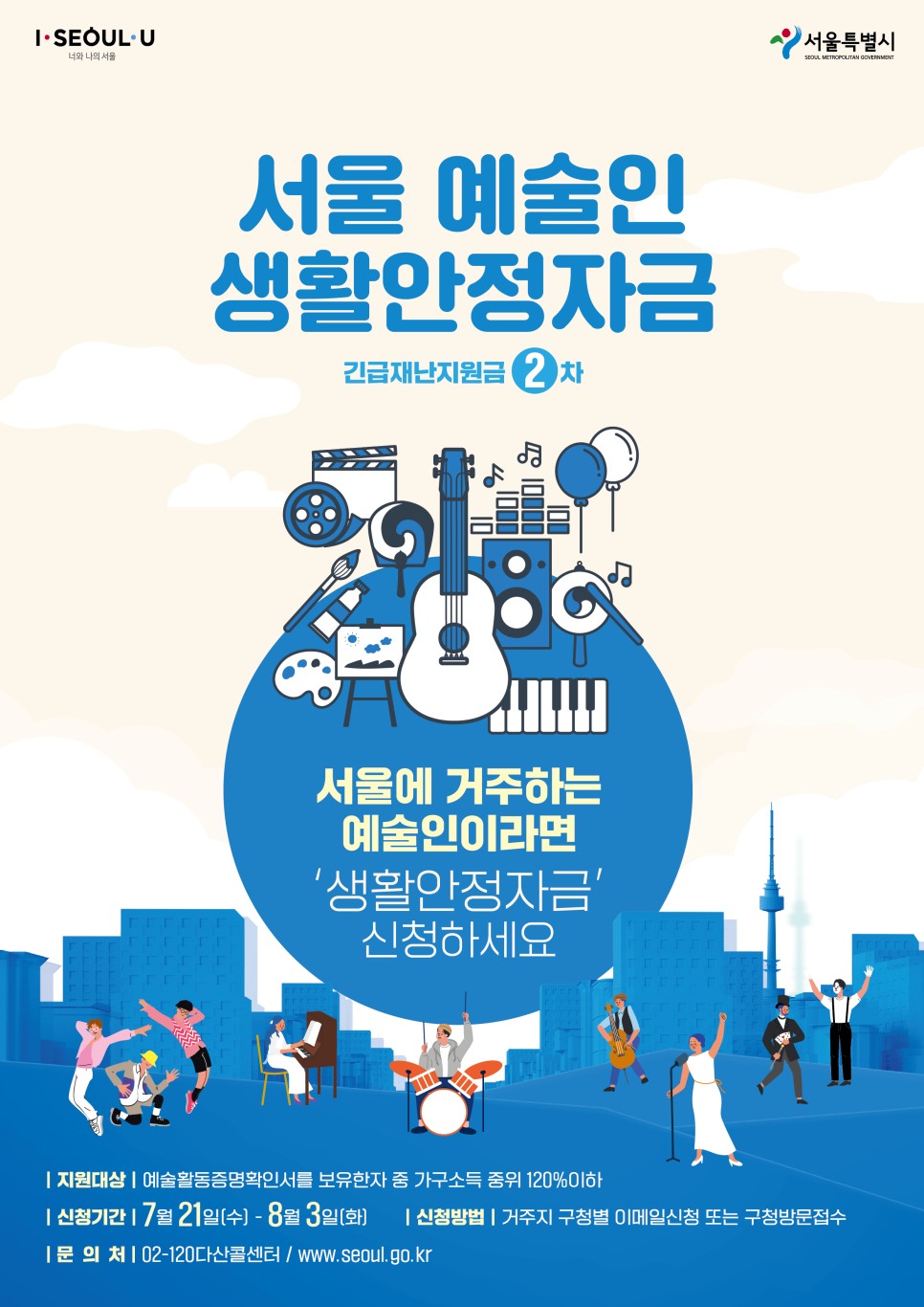 서울 예술인 생활안정자금(긴급재난지원금 2차) 지원 안내